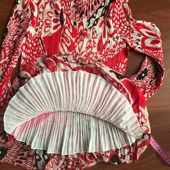 Vintage Y2K Crinkle Pleated Alberto Makali Blouse - Picture 9 of 9